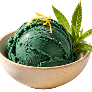 Glace à la spiruline, verveine citronnée, citron