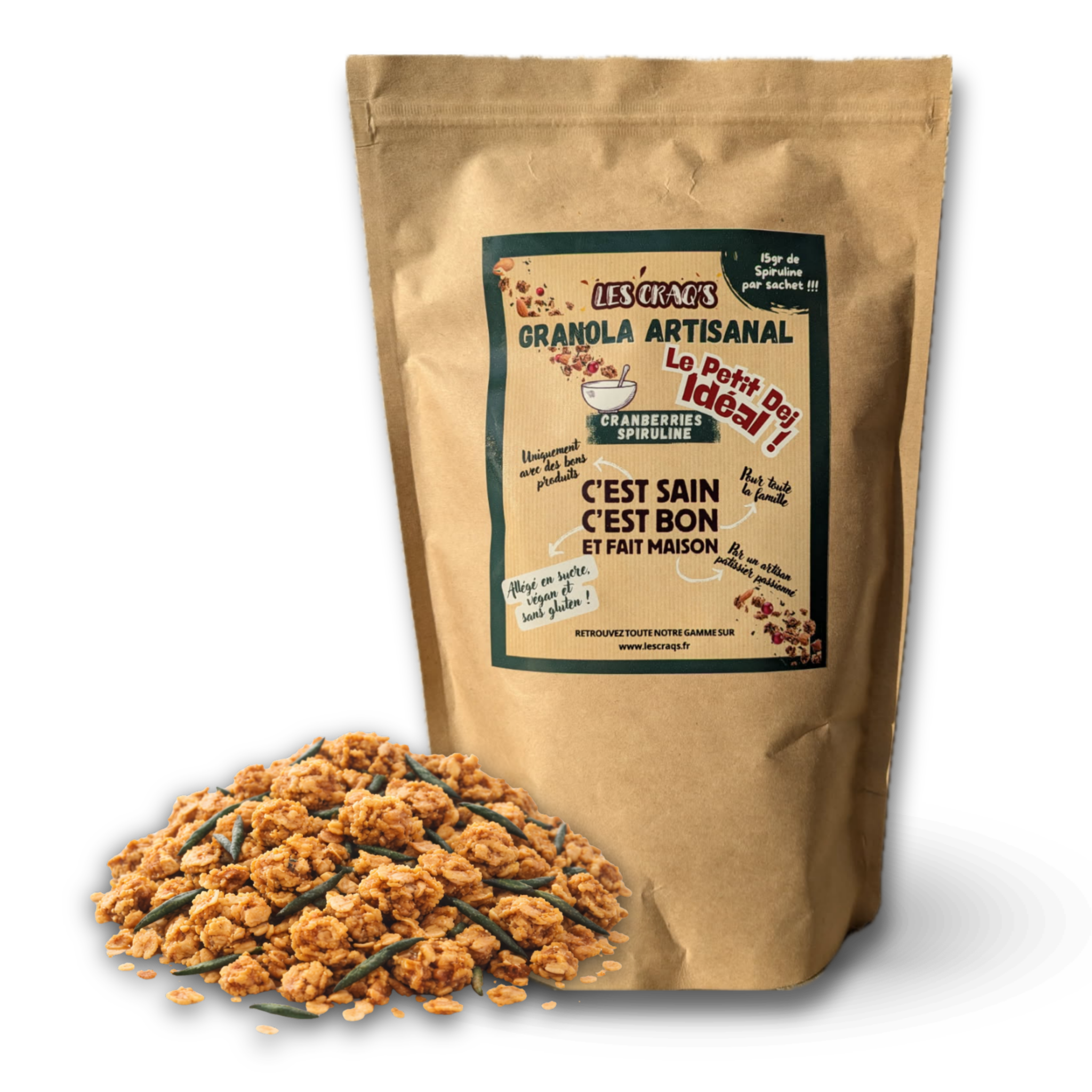 Granola à la Spiruline, Vert L'essentiel