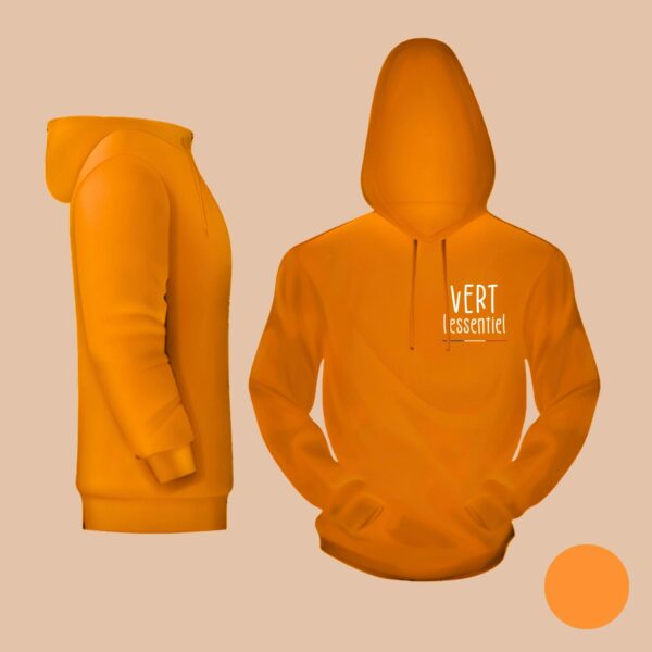 Hoodie orange - Vert L'essentiel