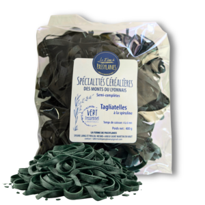 Paquet de tagliatelles spiruline 400g – pâtes artisanales