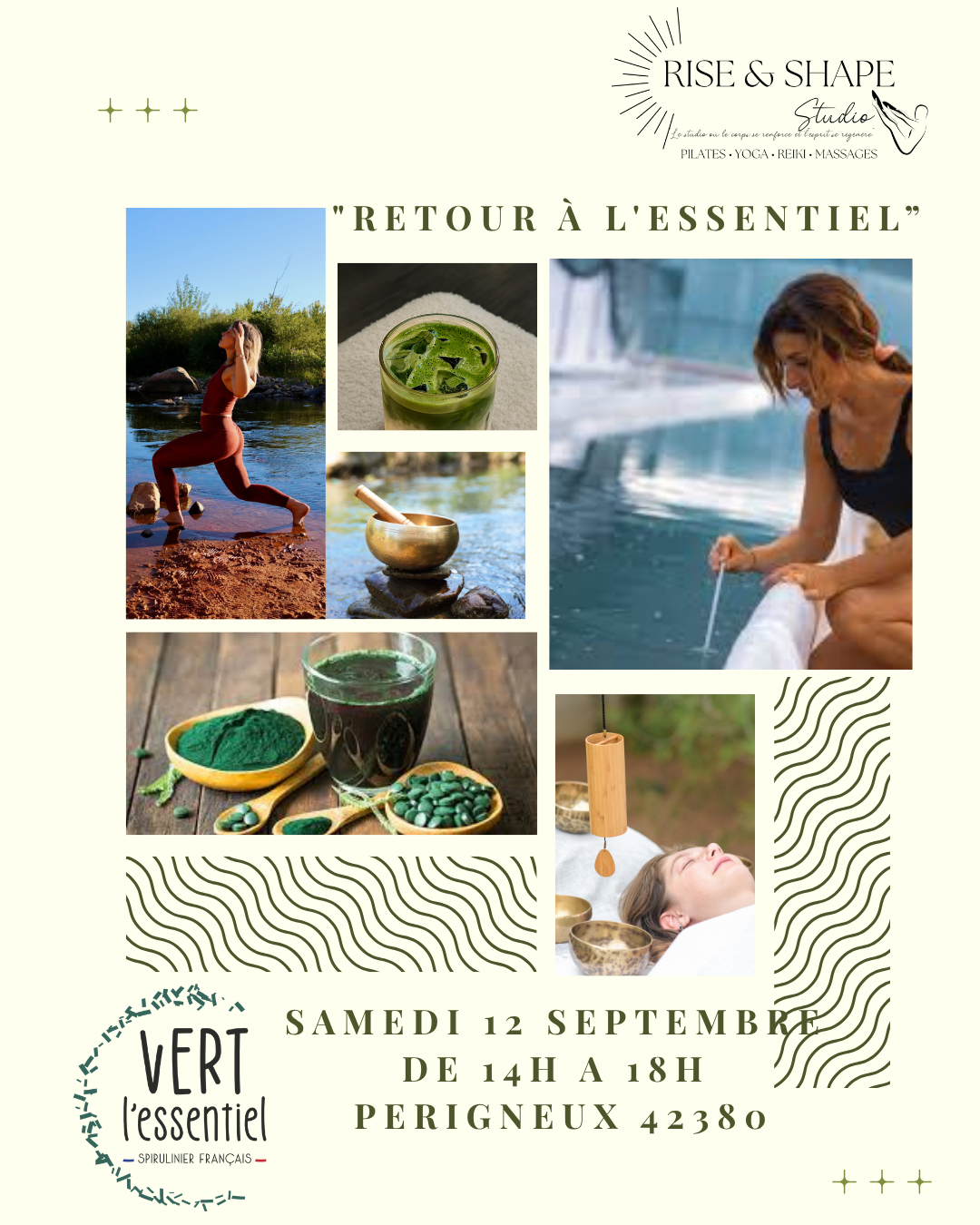 Retour à l’Essentiel – atelier yoga et découverte de la ferme de spiruline Vert L’Essentiel à Périgneux