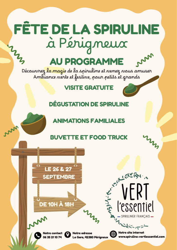 Fête de la Spiruline à Périgneux les 26 et 27 septembre 2026 – Vert L'Essentiel